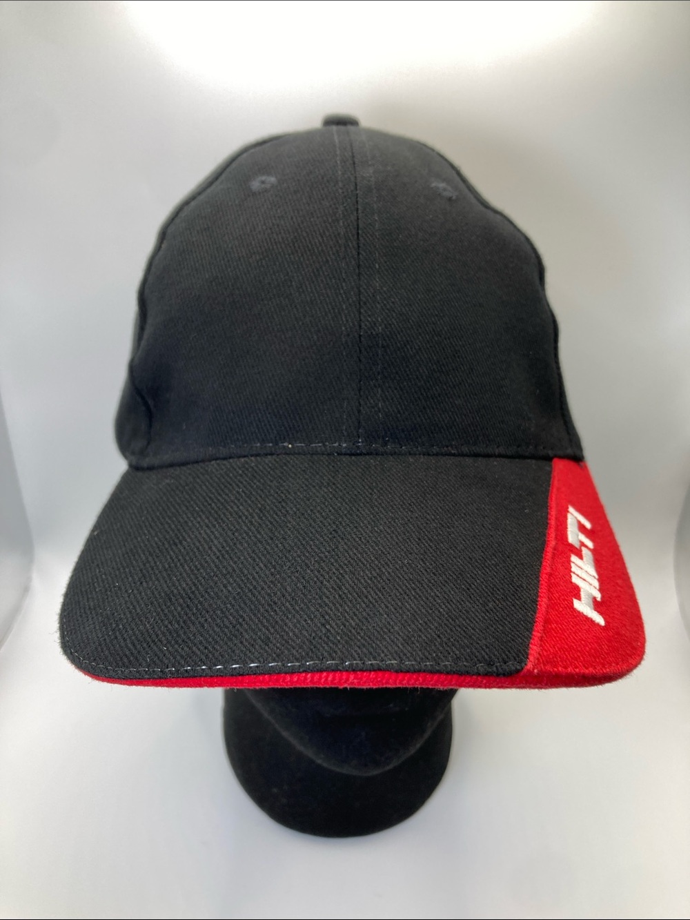 Hilti Tools Embroidered Spellout Logo Hat Black Red Two Tone 100% Cotton Cap